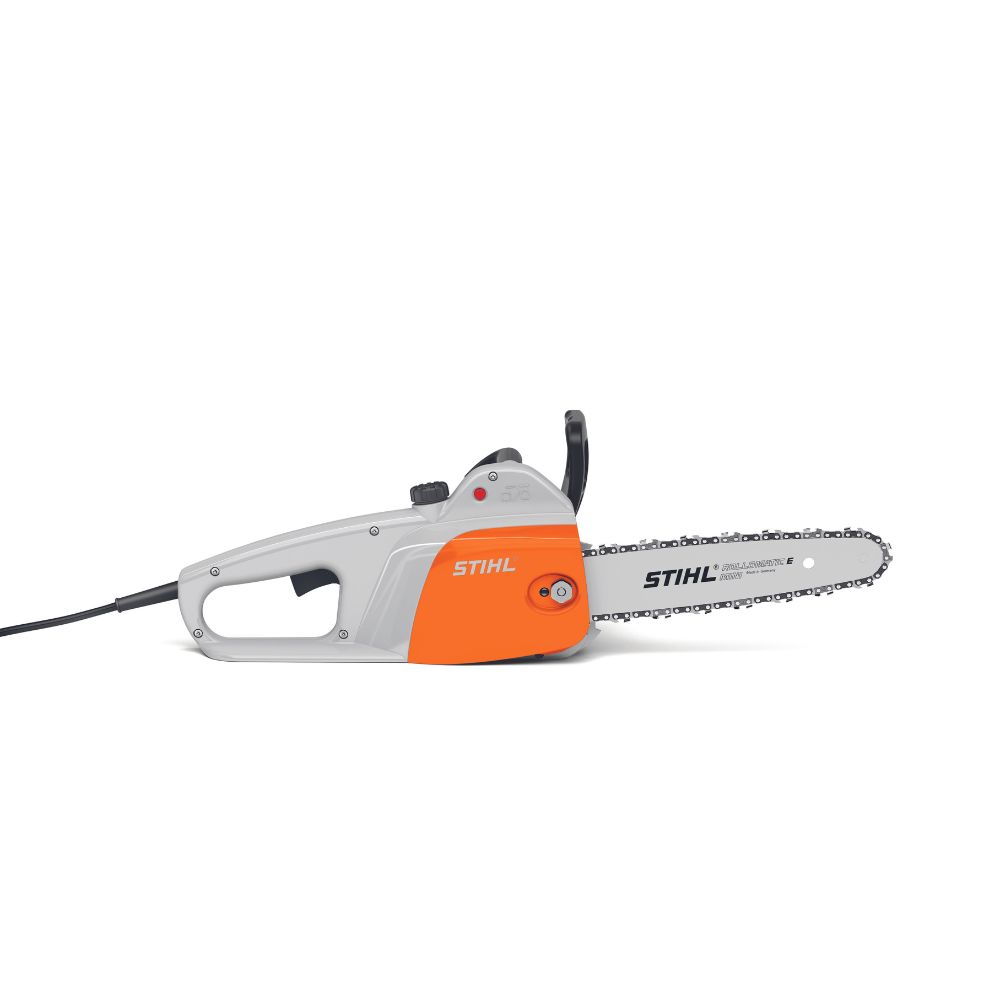 STIHL MS 180, How to mount and bar the chain, tension the saw chain